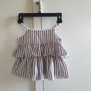 Rave Kids Striped Camisole in White and Brown